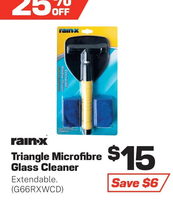 RainX Extendable Triangle Microfibre Window Cleaner - G66 RXWCD