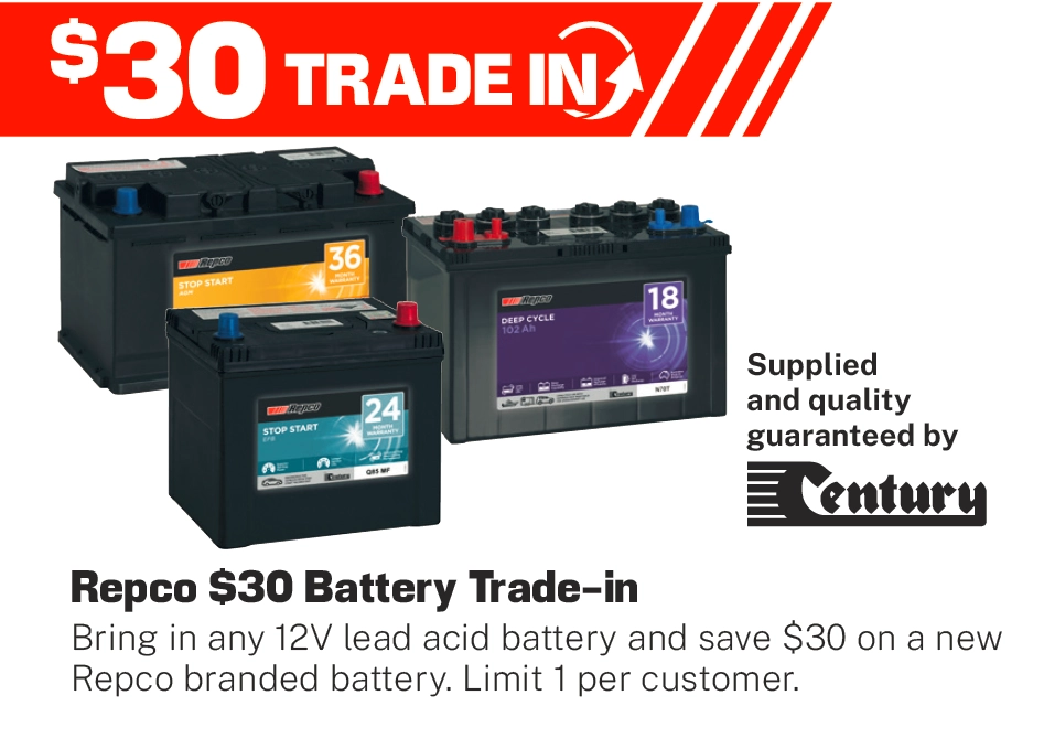 Repco $30 Battery Trade-in