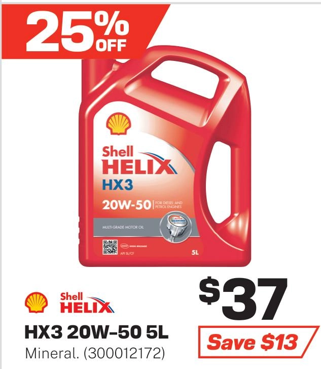 Shell Helix HX3 20W-50 Engine Oil 5L - 300012172