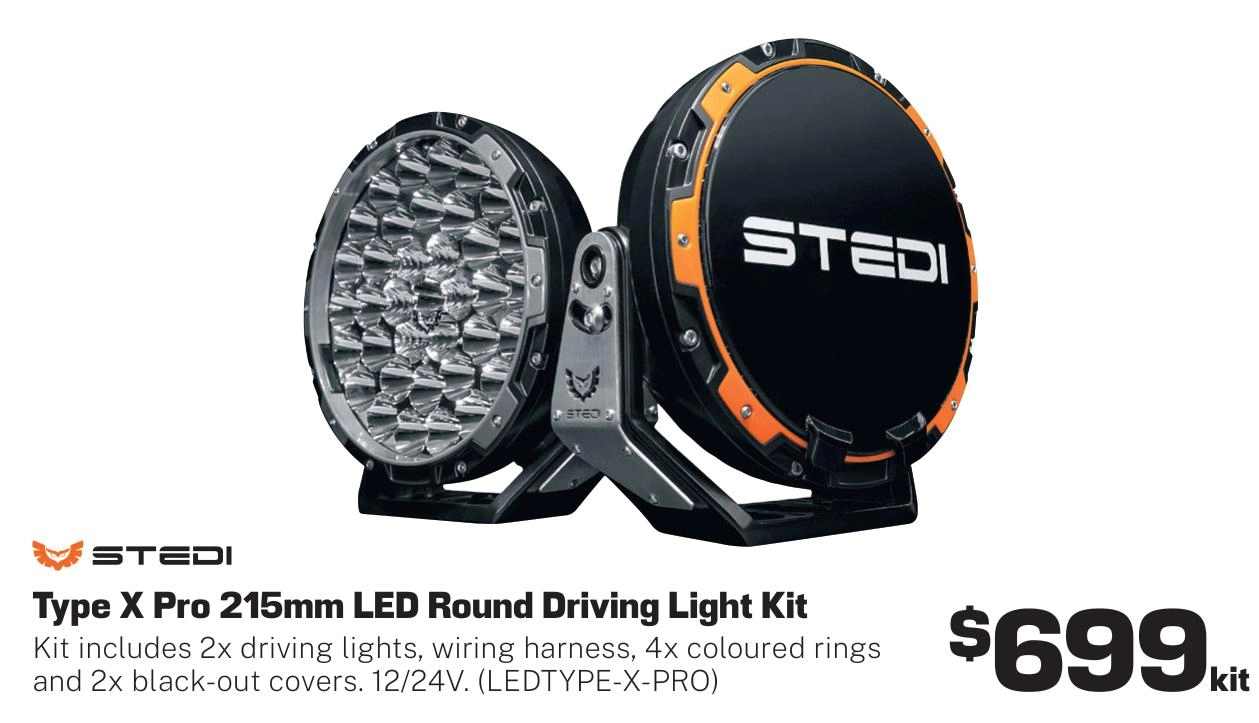 Stedi Type X Pro 215mm LED Round Driving Light Set - LEDTYPE-X-PRO