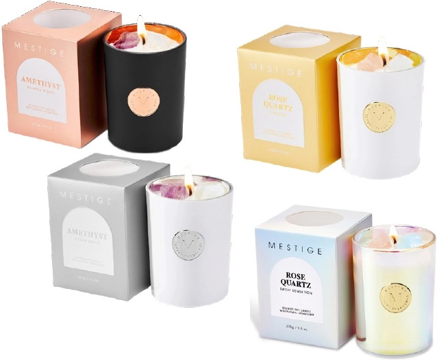 Scented Soy Candles with Natural Gemstones 270g