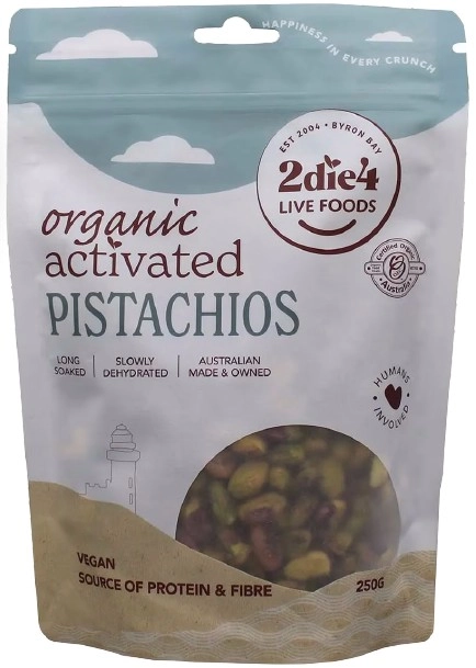 2DIE4 Live Foods Organic Activated Vegan Pistachios 250g