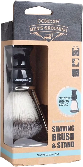 Basicare Mens Grooming Shaving Brush with Stand