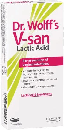 Dr Wolff's V-San Lactic Acid Pessaries 7 Pack