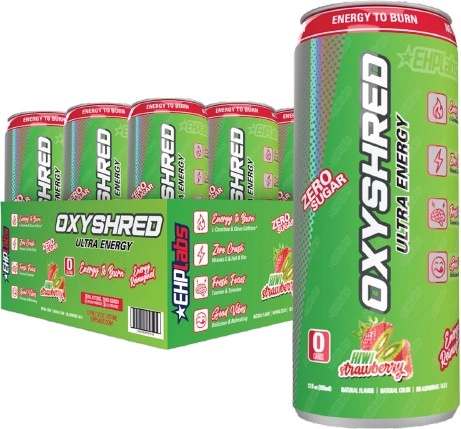 EHPlabs OxyShred Ultra Energy RTD Kiwi Strawberry 12 x 355ml