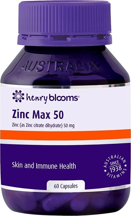 Henry Blooms Zinc Max 50mg 60 Capsules