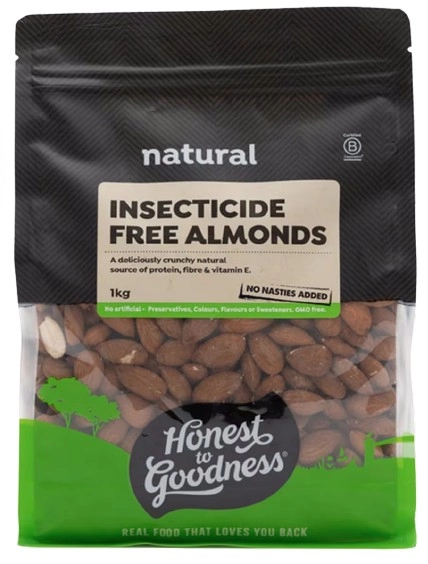 Honest to Goodness Insecticide Free Almonds 1kg