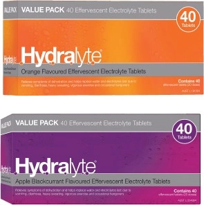 Hydralyte Effervescent Electrolyte Tablets 40 Pack, Assorted Flavours