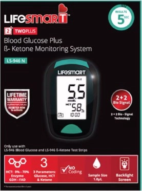 LifeSmart TwoPlus Blood Glucose plus B-Ketone Monitoring System