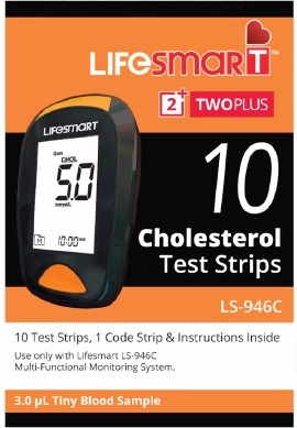 LifeSmart TwoPlus Cholesterol Test Strips 10 Strips