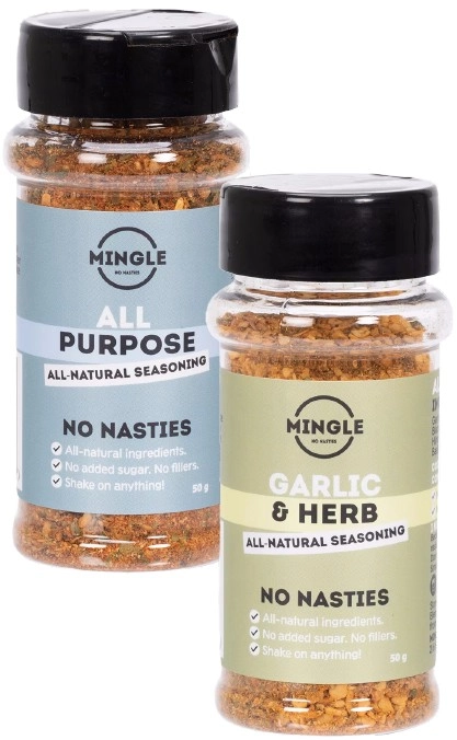 Mingle Seasoning Blend All Purpose or Garlic & Herb 50g