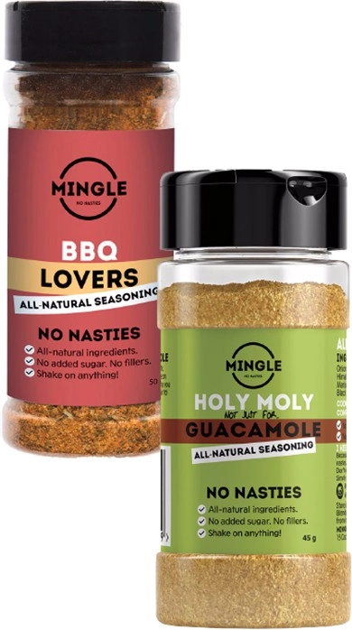 Mingle Seasoning Blend BBQ Lovers 50g or Holy Moly Not Just for Guacamole 45g