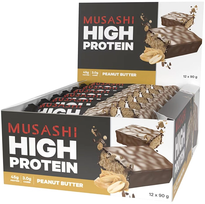 Musashi High Protein Bar Peanut Butter 12 x 90g