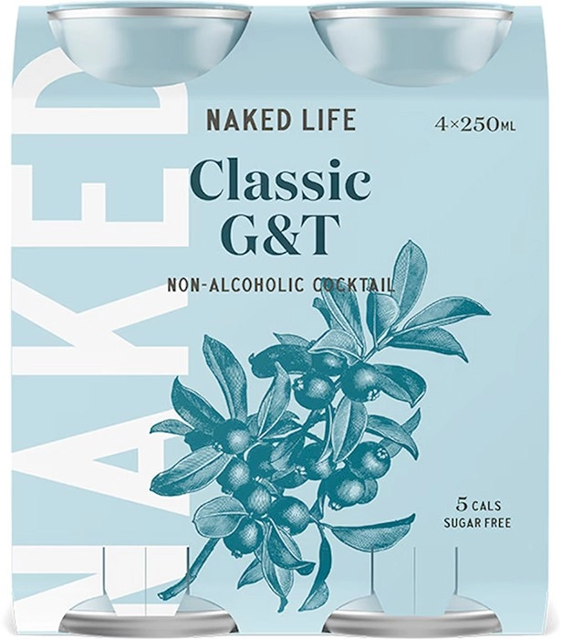 Naked Life Cocktail Non-Alcoholic Cocktail Classic G&T 4x250ml