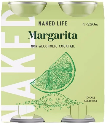 Naked Life Cocktail Non-Alcoholic Cocktail Margarita 4x250ml