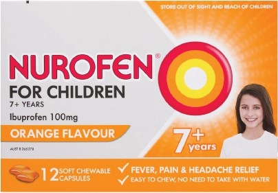 Nurofen for Children 7+ Orange Chewable Capsules 12 Pack