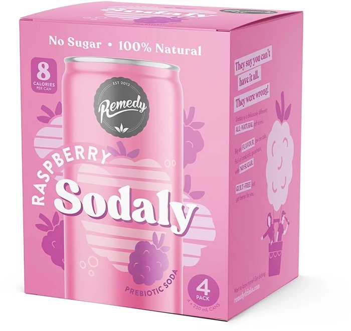 Remedy Sodaly Raspberry 4x250ml