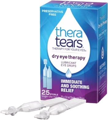 Thera Tears Dry Eyes Lubricant Eye Drops 25 x 0.6ml Vials