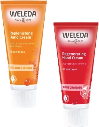 Weleda Sea Buckthorn Replenishing or Pomegranate Regenerating Hand Cream 50ml