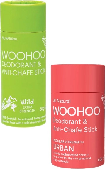 Woohoo Body Deodorant & Anti-Chafe, 60g Varieties