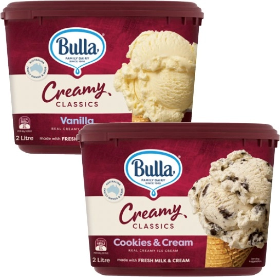 Bulla Creamy Classic Ice Cream 2 Litre