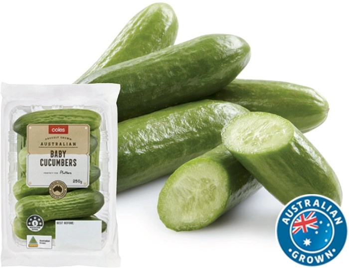 Coles Australian Baby Cucumbers 250g Pack