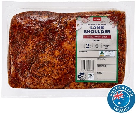 Coles Australian Lamb Butterflied Shoulder with Smokey Marinade