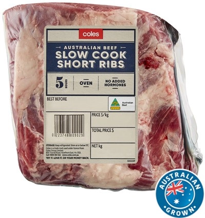 Coles Australian No Added Hormones Beef Slow Cook Short Ribs