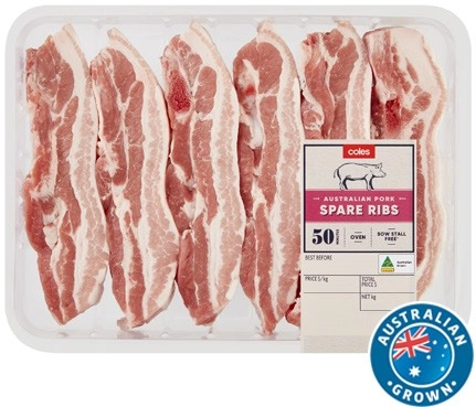 Coles Australian Pork Spare Ribs Large Pack