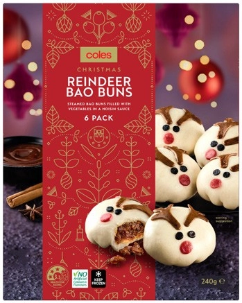 Coles Christmas Reindeer Bao Buns 240g