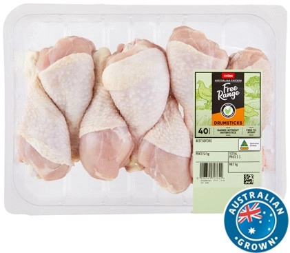 Coles Free Range RSPCA Approved Chicken Drumsticks Large Pack