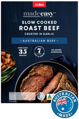 Coles Made Easy Slow Cooked Beef Crusted in Garlic 700g