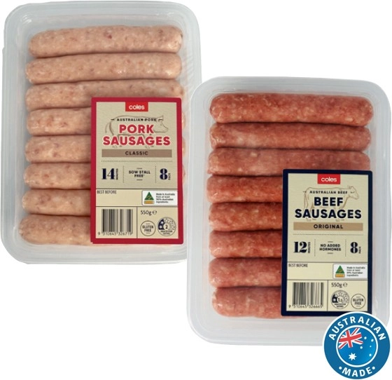 Coles Sausages 550g