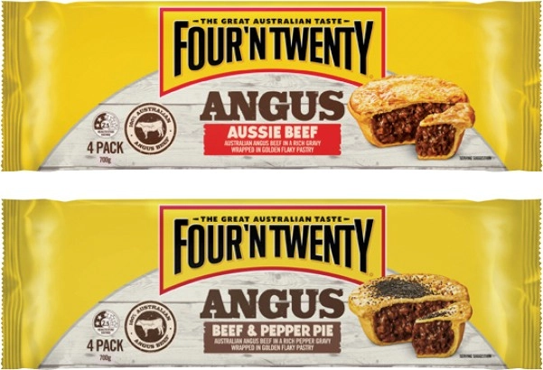 Four'N Twenty Angus Beef Pies 4 Pack 700g