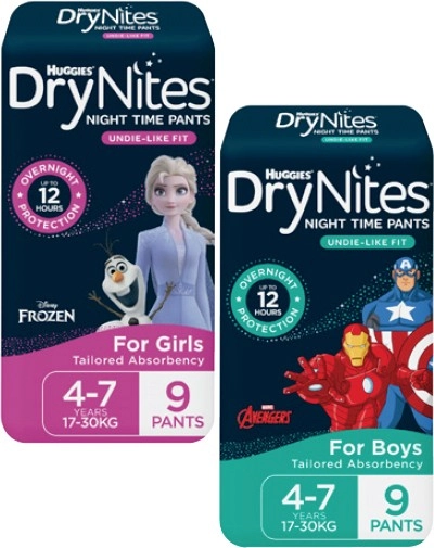 Huggies DryNites Night Time Pants 8 Pack-10 Pack