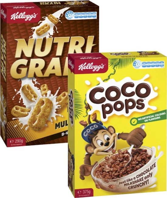 Kellogg's Nutri Grain 290g or Coco Pops 375g