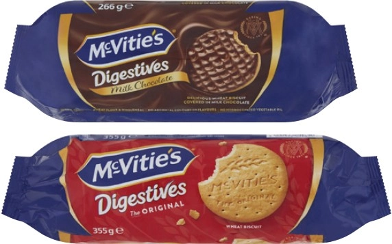 McVitie's Digestives Plain or Chocolate Biscuits 266g-355g