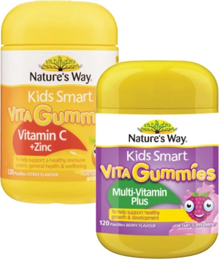 Nature's Way Kids Smart Vita Gummies Vitamin C + Zinc or Multi-Vitamin Plus 120 Pack^