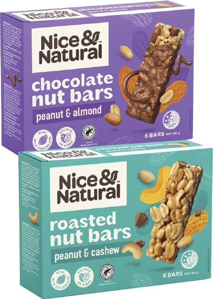 Nice & Natural Nut Bars 180g-192g