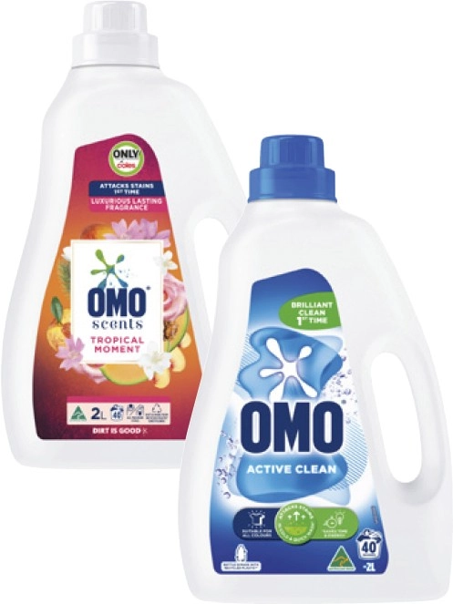 Omo Laundry Liquid or Scents 2 Litre