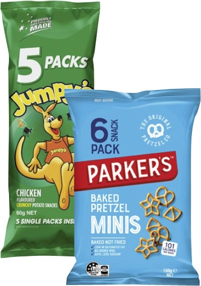 Parkers Pretzels 6 Pack or Jumpys 5 Pack