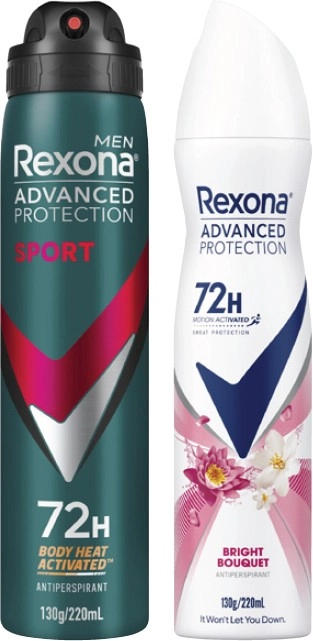 Rexona Advanced 72hr Antiperspirant Aerosol Deodorant 220mL