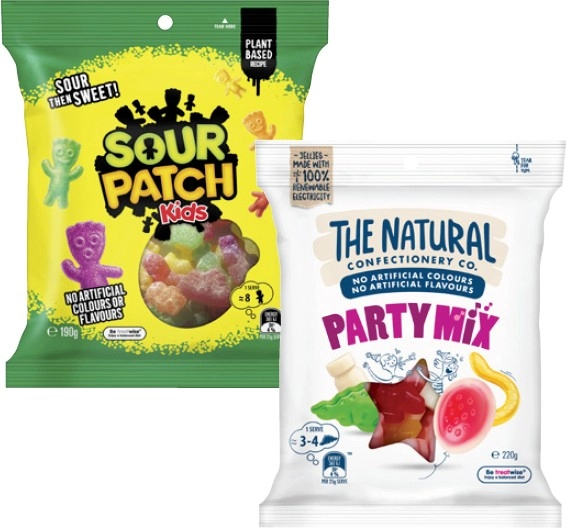 The Natural Confectionery Co. 130g-230g or Sour Patch 190g