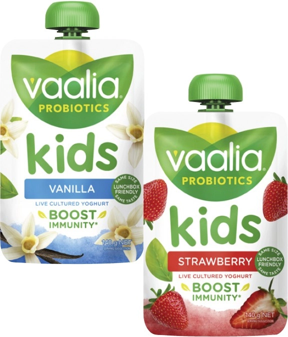 Vaalia Probiotics Kids Yoghurt Pouch 140g