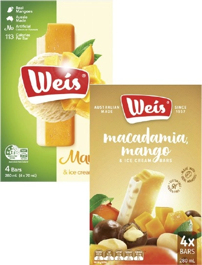 Weis Bars 4 Pack-6 Pack 264mL-280mL