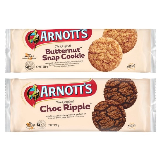 Arnott’s Choc Ripple, Scotch Finger or Butternut Snap Cookie Biscuits 250g