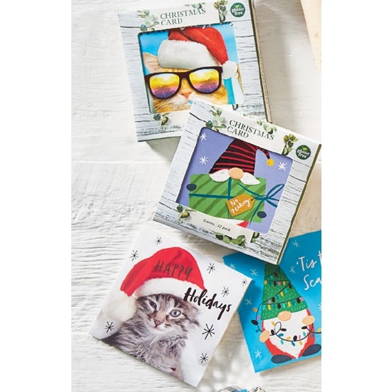 Christmas Premium Square Cards Pk 5