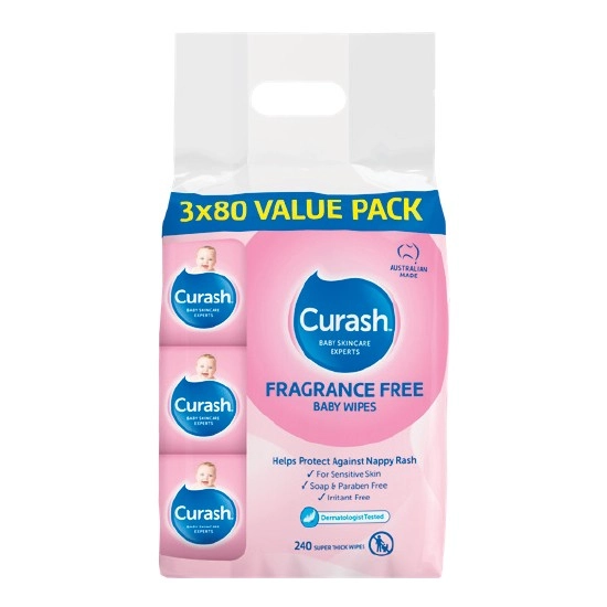 Curash Baby Wipes Fragrance Free Pk 240