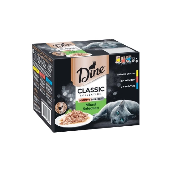 Dine Classic Wet Cat Food Pk 12 x 85g