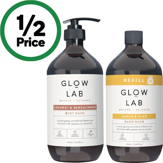 Glow Lab Hand Wash Refill or Body Wash 900ml